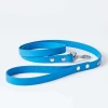 HOT DOGS ALL DRESSED Vegan Leather Dog Leash In Sky Blue (Made In Canada)