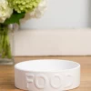 PARK LIFE DESIGNS Classic Food Ceramic Pet Bowl In White