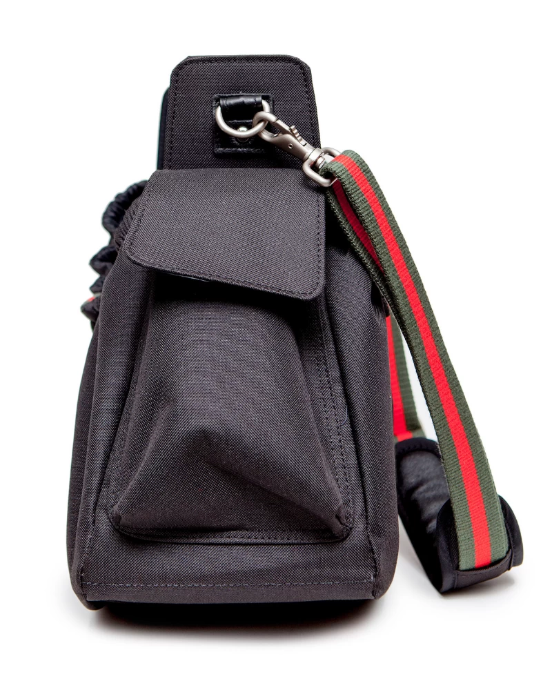 PETOTE Gigi Sling Pet Carrier In Black W/ Stripes (Made In The USA) - Image 3