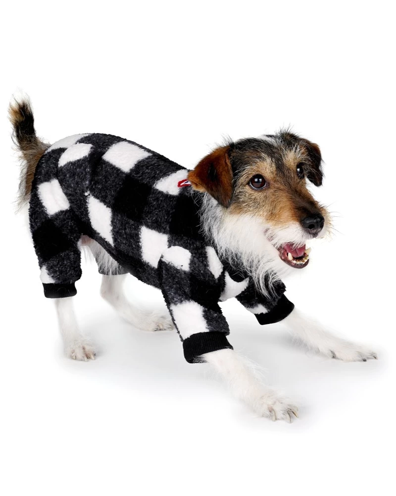 CHARLIE'S BACKYARD Monster Warmer Dog Onesie In Black Check (FINAL SALE) - Image 7