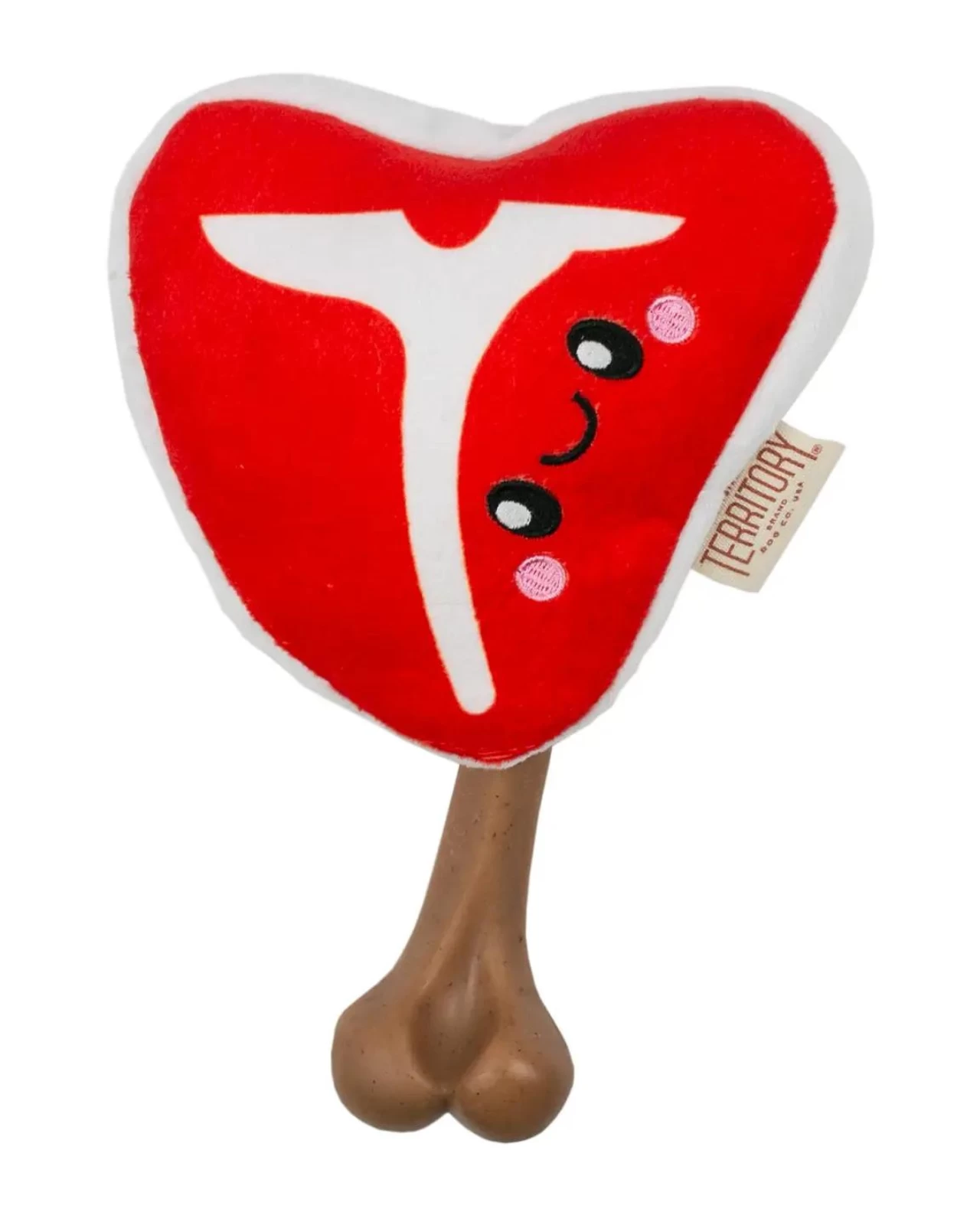 ORIGINAL TERRITORY 2-in-1 T-Bone Chew & Squeak Dog Toy (Bacon Scented) - Image 5