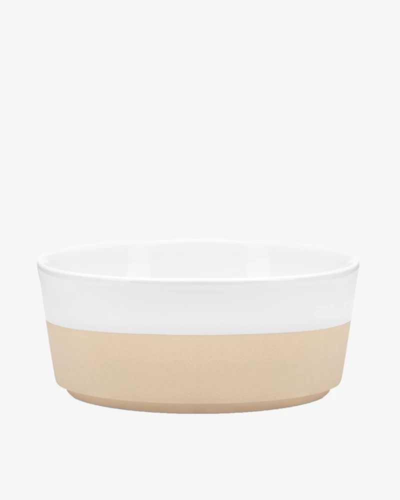 WAGGO Textured Dipper Ceramic Dog Bowl In White - Image 2