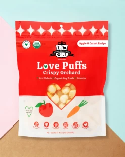 LORD JAMESON Crispy Orchard Love Puffs Organic Dog Treats