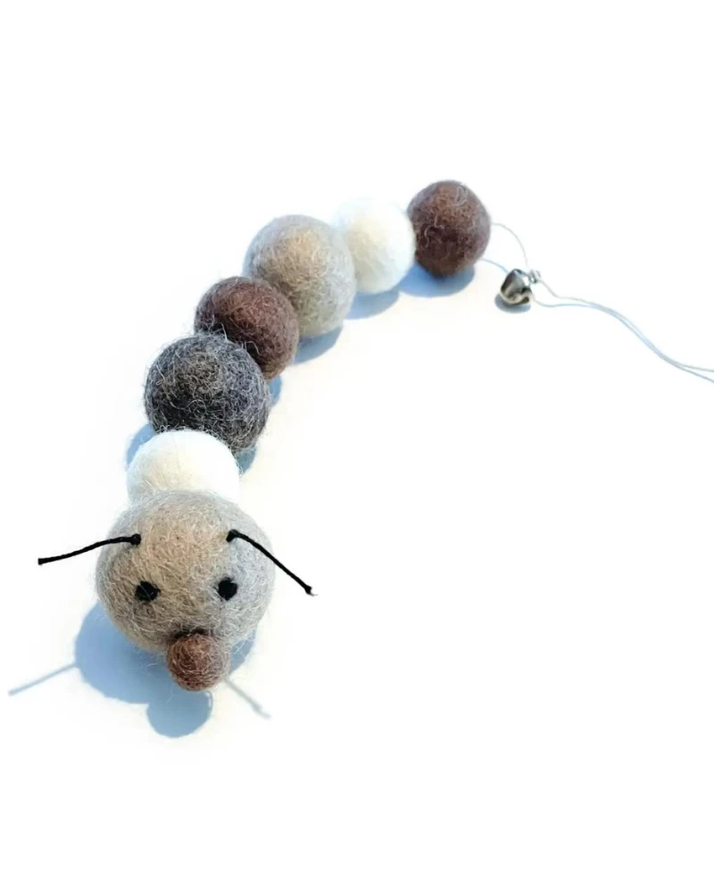 FRIENDSHEEP Brownie The Caterpillar Natural Wool Cat Toy