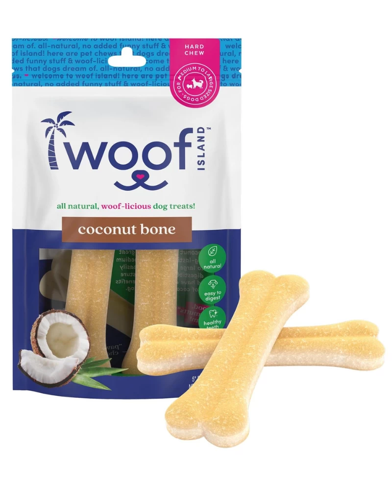 WOOF ISLAND All Natural Coconut Dog Bone Treat (2-Pack) - Image 2