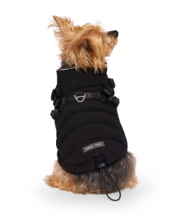 CANADA POOCH Harness Puffer Dog Jacket In Black (FINAL SALE)
