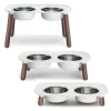 MESSY MUTTS Elevated Double Feeder Bowls W/ Adjustable Stand