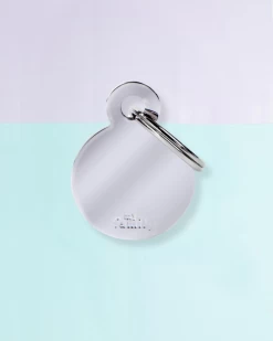 MY FAMILY Chic Circle Chrome Custom Pet ID Tag
