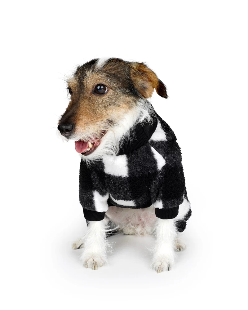 CHARLIE'S BACKYARD Monster Warmer Dog Onesie In Black Check (FINAL SALE) - Image 8