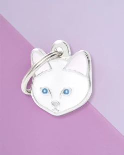 MY FAMILY White Cat Custom Pet ID Tag