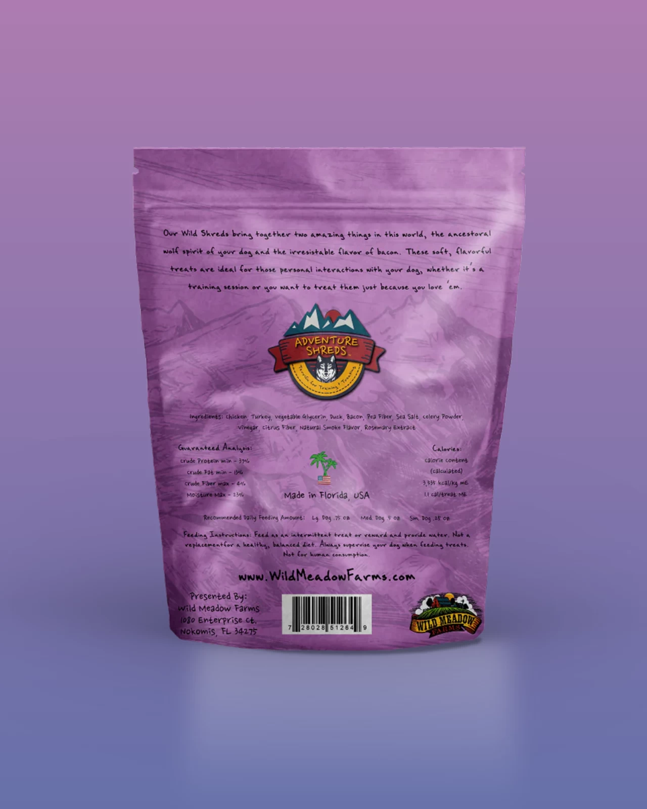 WILD MEADOW Adventure Shreds Duck & Bacon Dog Treats (Made In The USA) - Image 2