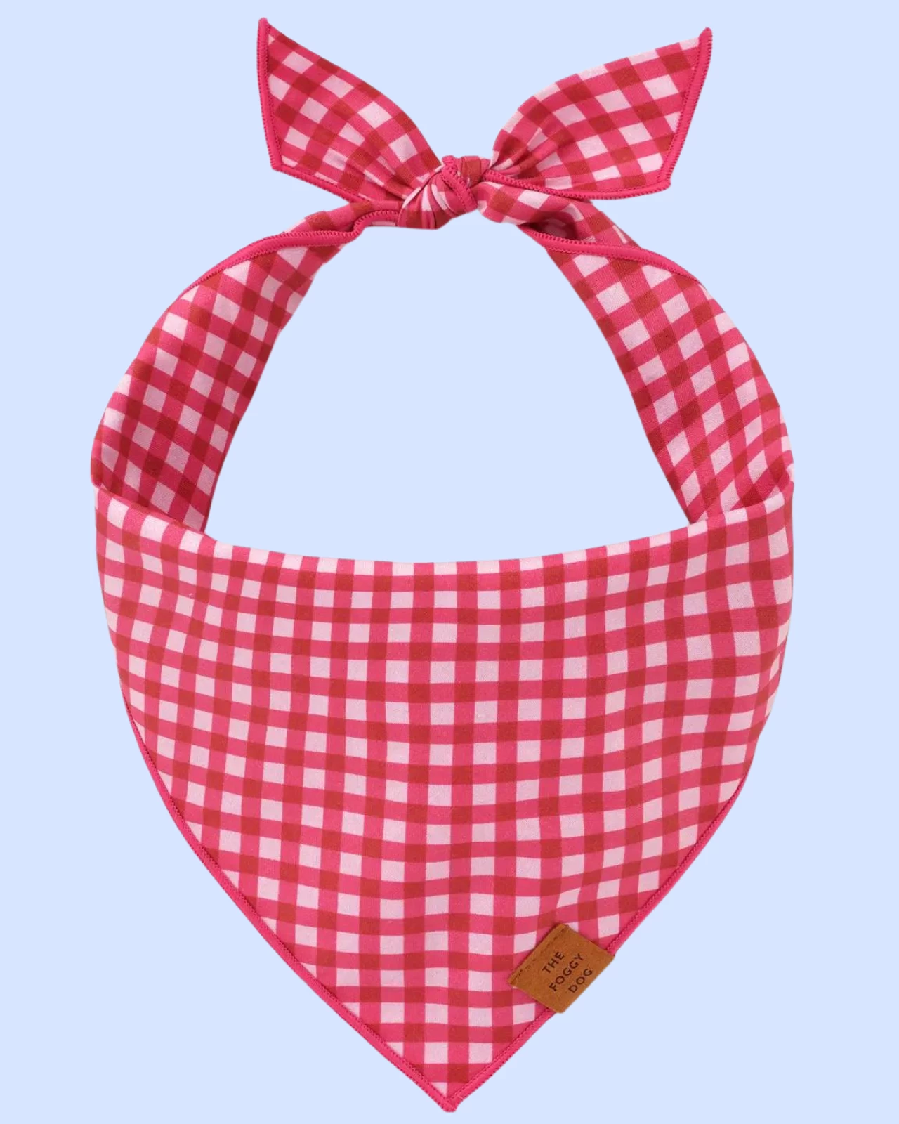 THE FOGGY DOG Raspberry Gingham Dog Bandana (Made In The USA) - Image 2