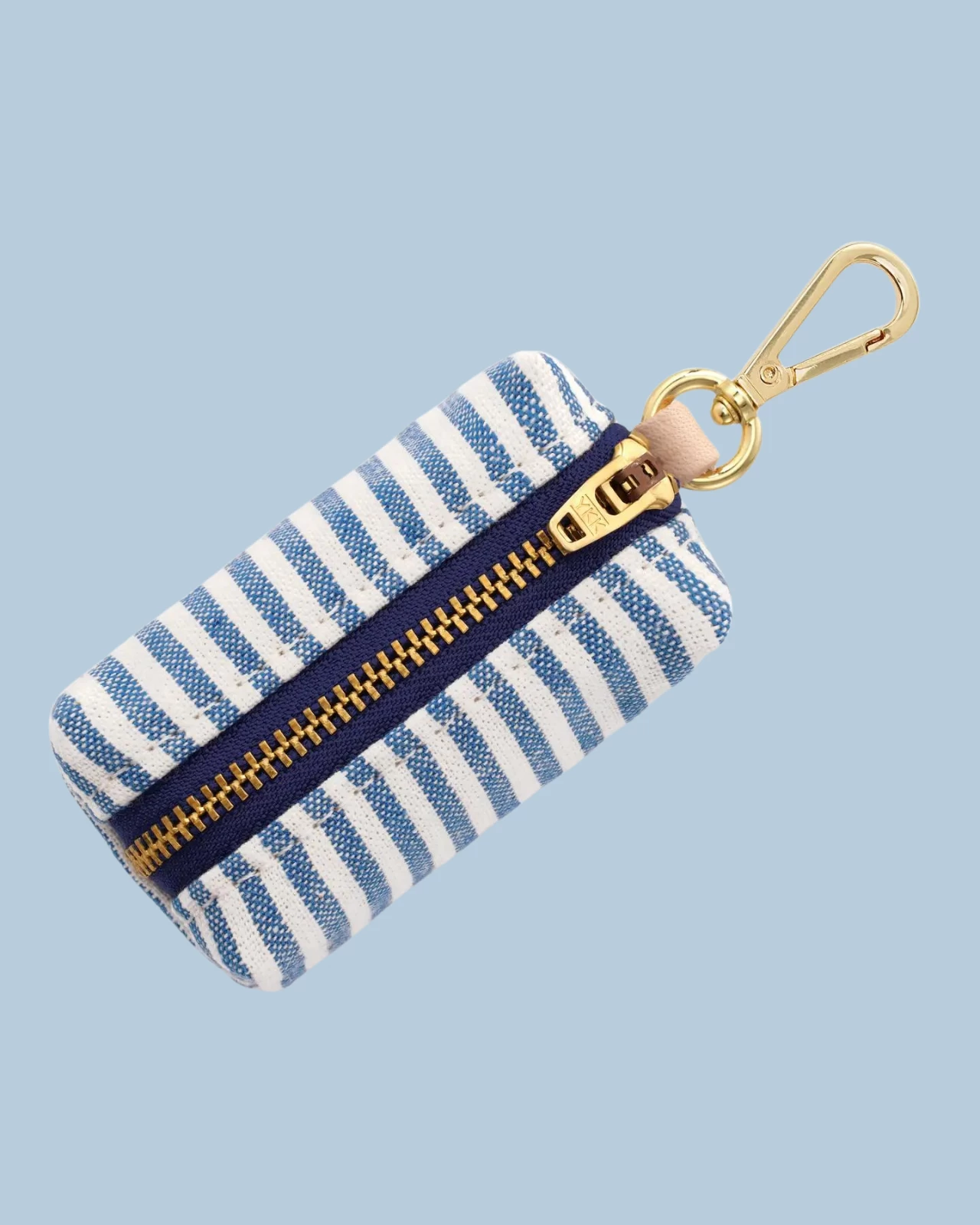 THE FOGGY DOG Lake Blue Stripe Poop Bag Dispenser (Made In The USA) - Image 2