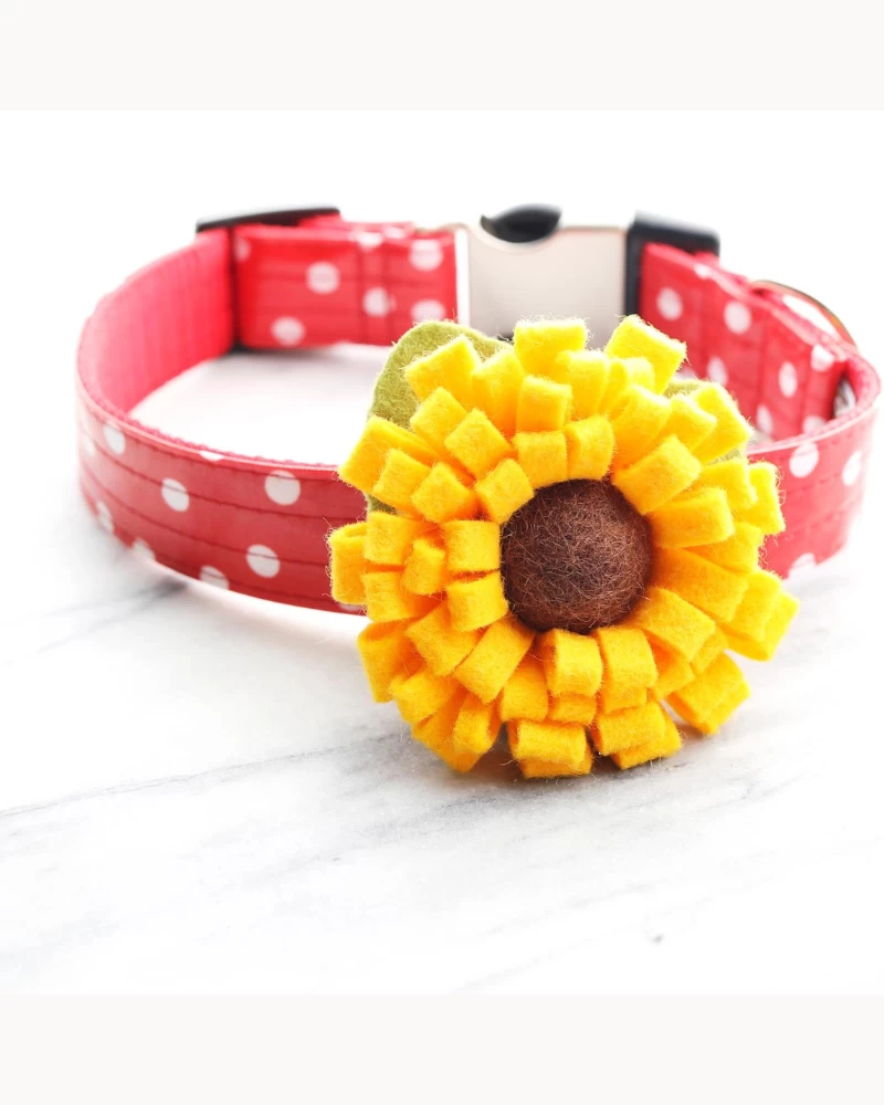 MIMI GREEN Dog Collar Sunflower (Made In The USA) - Image 2
