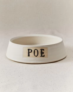 STYLE UNION HOME Poe Pet Bowl In Blanc (Made In The USA) (Custom/Direct-Ship)