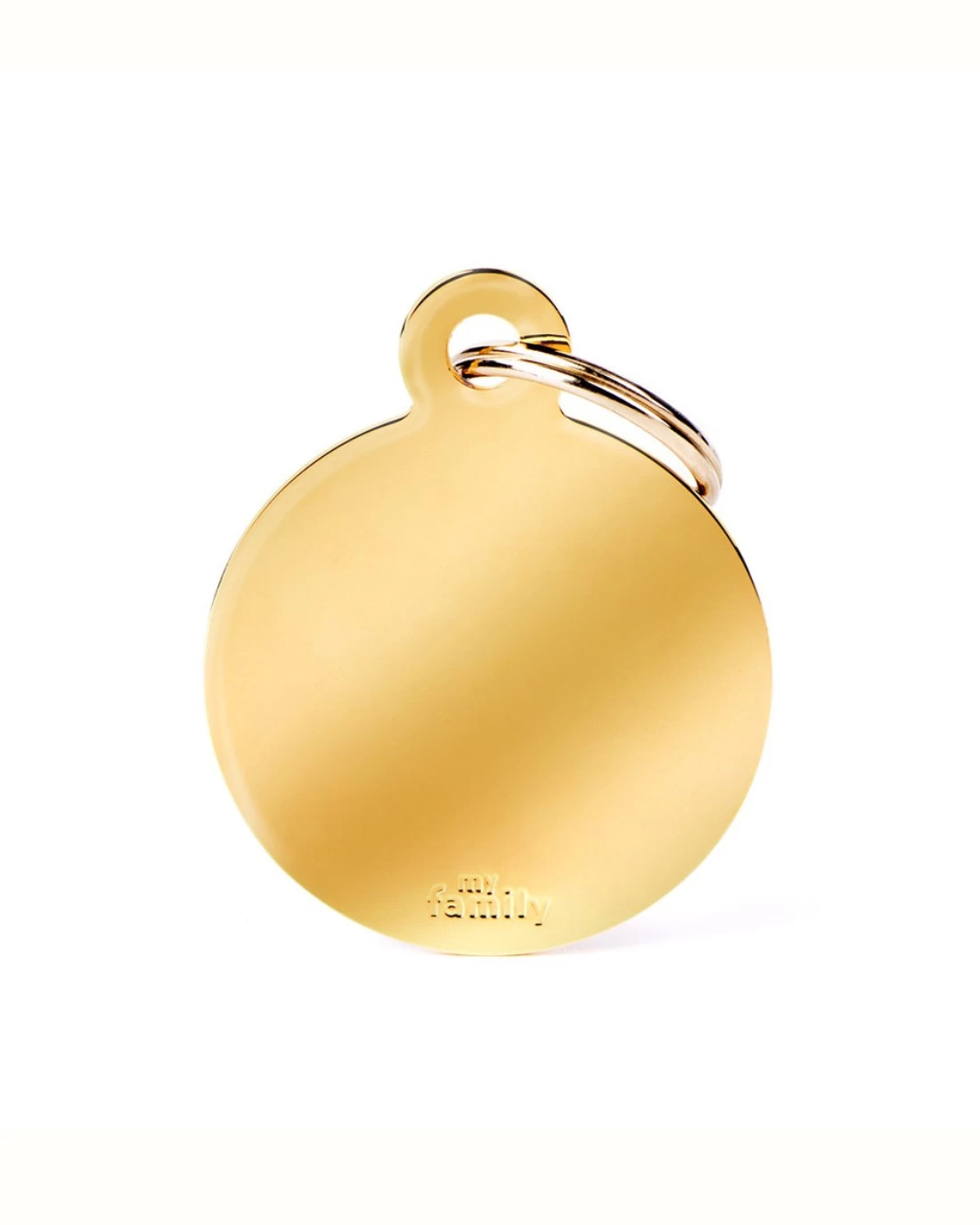 MY FAMILY Chic Circle In Golden Brass Custom Pet ID Tag - Image 3