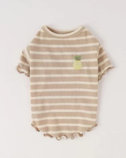 MONCHERI Ribbed Fruit Dog T-Shirts In Cherry Or Pineapple