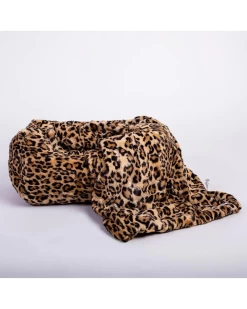 HELLO DOGGIE Cashmere Collection Faux-Fur Dog Bed In Leopard (Custom/Direct-Ship) (Made In The USA)