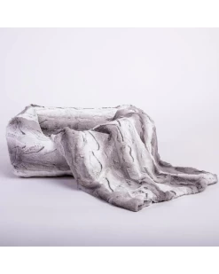 HELLO DOGGIE Cashmere Collection Faux-Fur Dog Bed In Soft Grey (Custom/Direct-Ship) (Made In The USA)