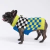VERLOOP Checkerboard Dog Sweater In Lime & Cobalt (FINAL SALE)