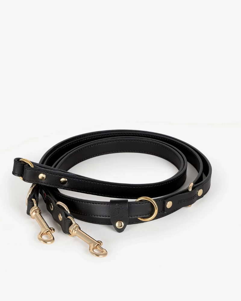BRANNI Black Nara Hands-Free Leather Dog Leash With Brass Hardware (Made In Italy) - Image 5