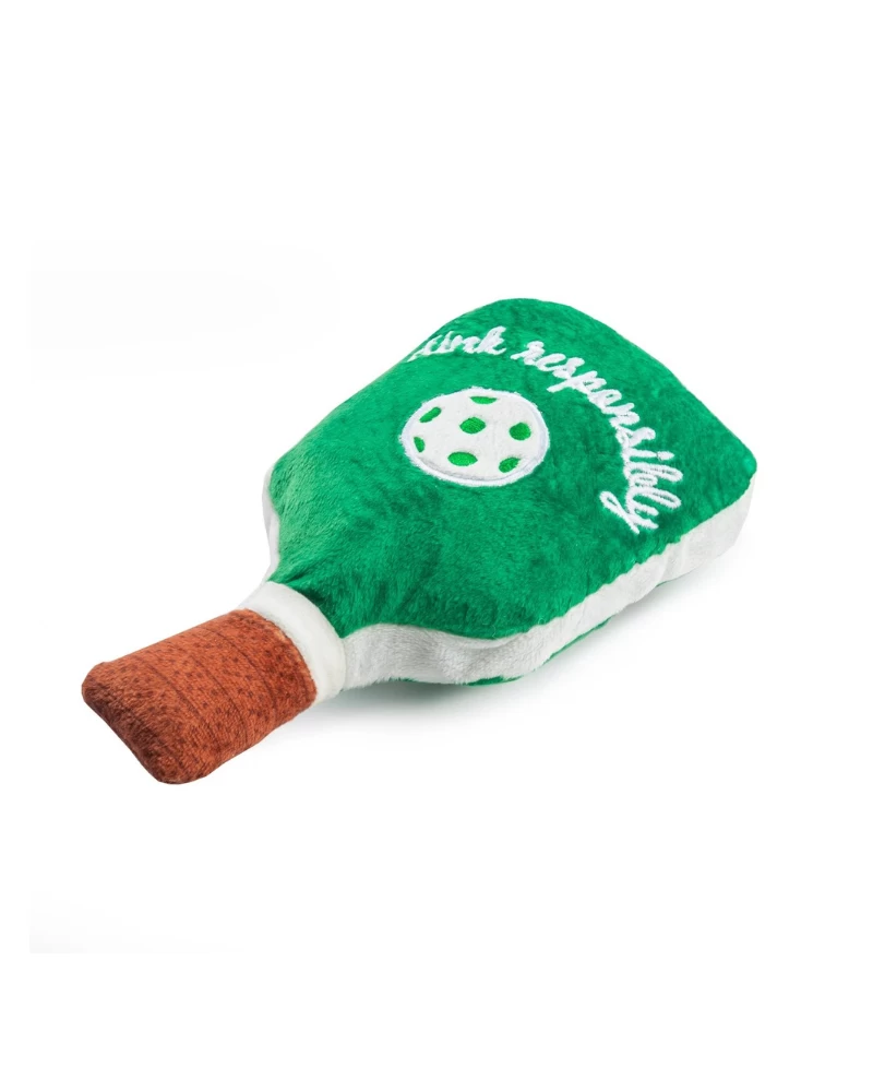 HAUTE DIGGITY DOG Green Stripe Pickleball Paddle Plush Squeaky Dog Toy - Image 5