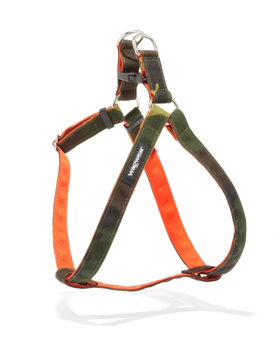 WAGWEAR Cordura Dog Step-In Harness In Camo & Neon Orange (Made In The USA) - Image 3