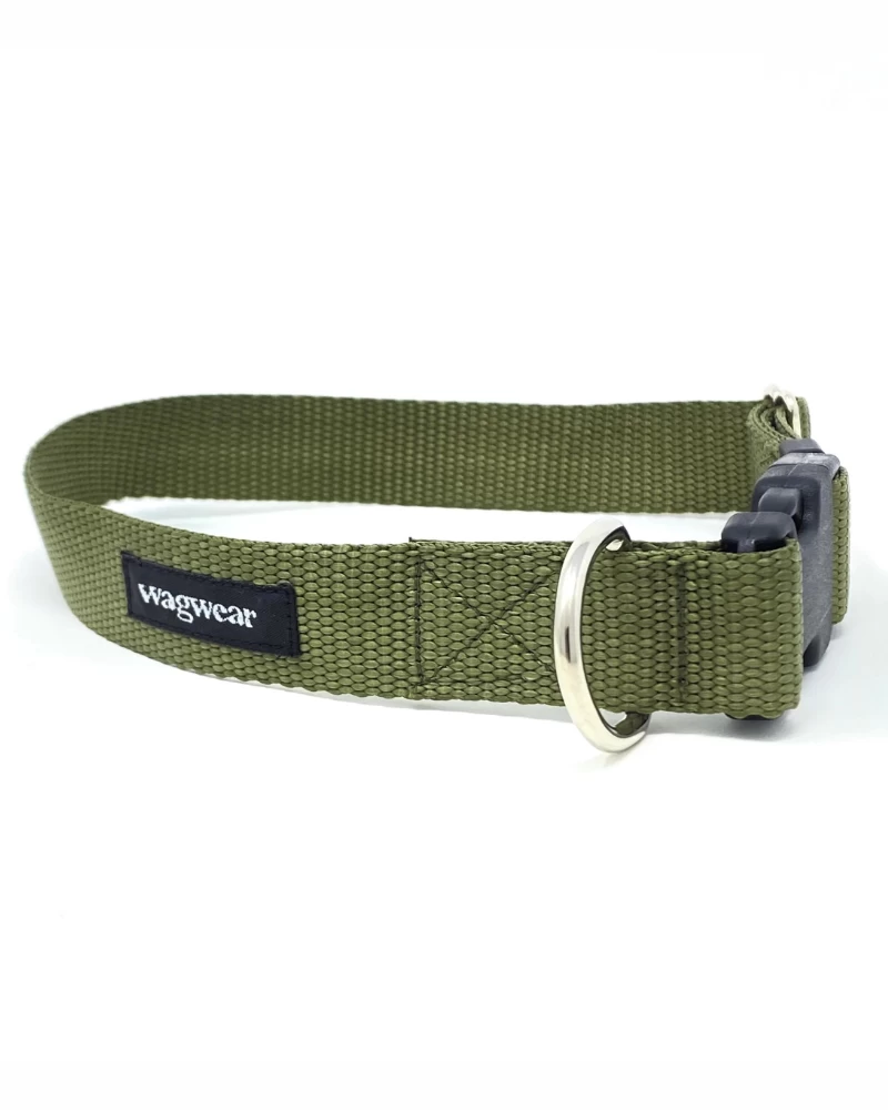 WAGWEAR Nylon Metropolitan Collar In Olive Green (Made In The USA) - Image 2