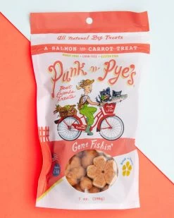 PUNK N PYES Gone Fishin' Salmon & Carrot Gluten Free Dog Treats </br> (Made In The USA)