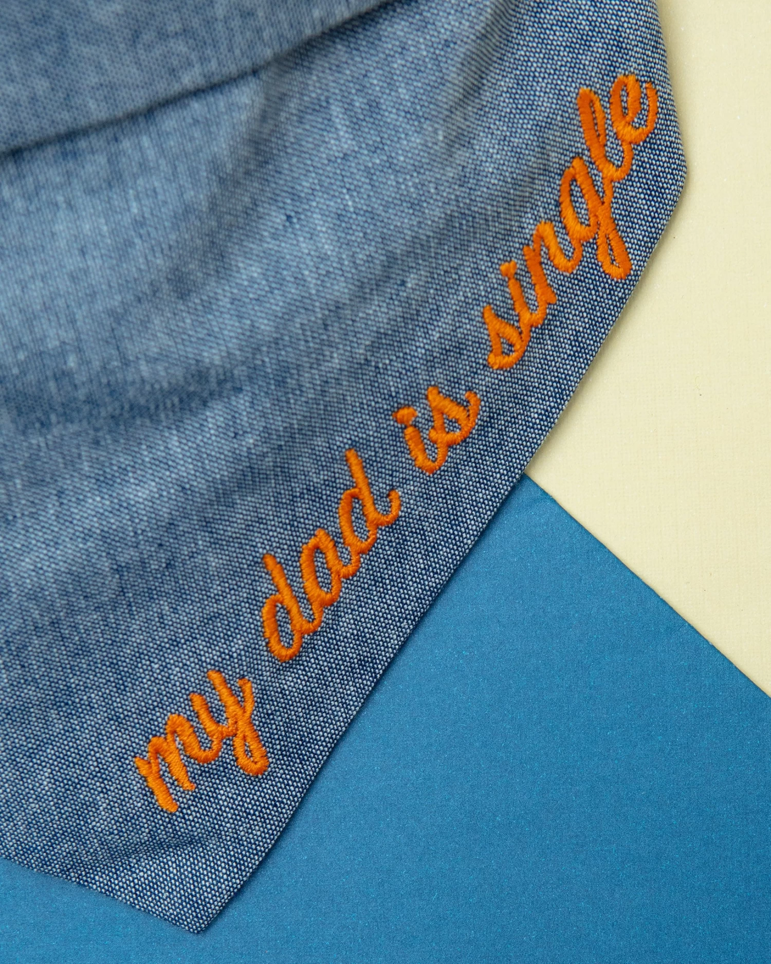 MODERN BEAST My Dad Is Single Chambray Bandana (Made In The USA) - Image 3