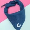 THRIFT DOG Custom Initial Bandana In Dark Denim (Drop-Ship)
