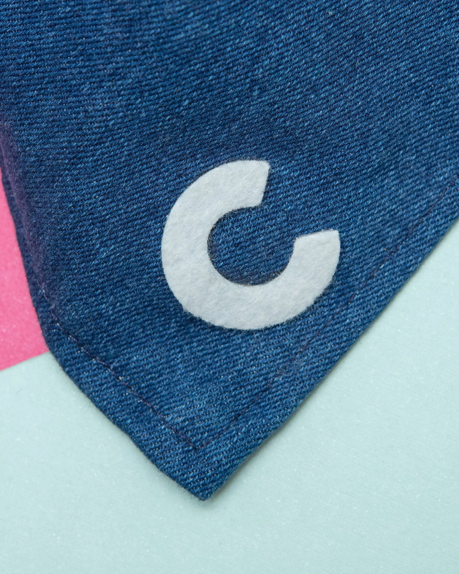 THRIFT DOG Custom Initial Bandana In Dark Denim (Drop-Ship) - Image 2