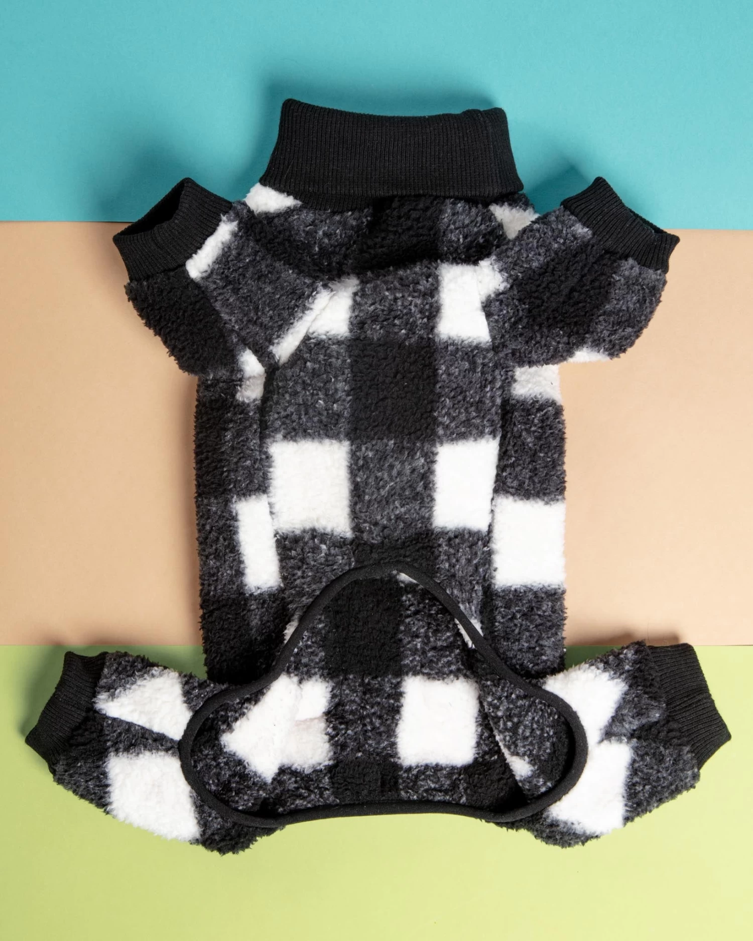 CHARLIE'S BACKYARD Monster Warmer Dog Onesie In Black Check (FINAL SALE) - Image 6
