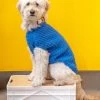 DOG & CO. COLLECTION The Uptown Cable Knit Sweater In French Blue American Cotton (Made In NYC)