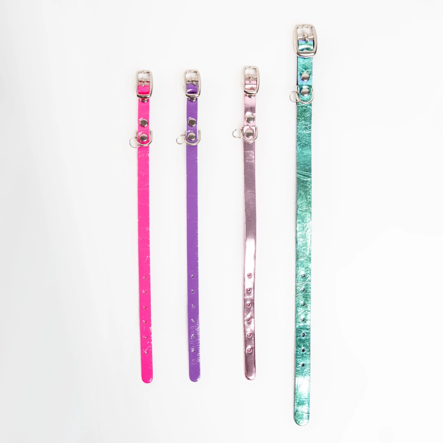 TRACEY TANNER The Cleo Leather Tag Collar In Baby Pink Crackle (DOG & CO. Exclusive) - Image 3