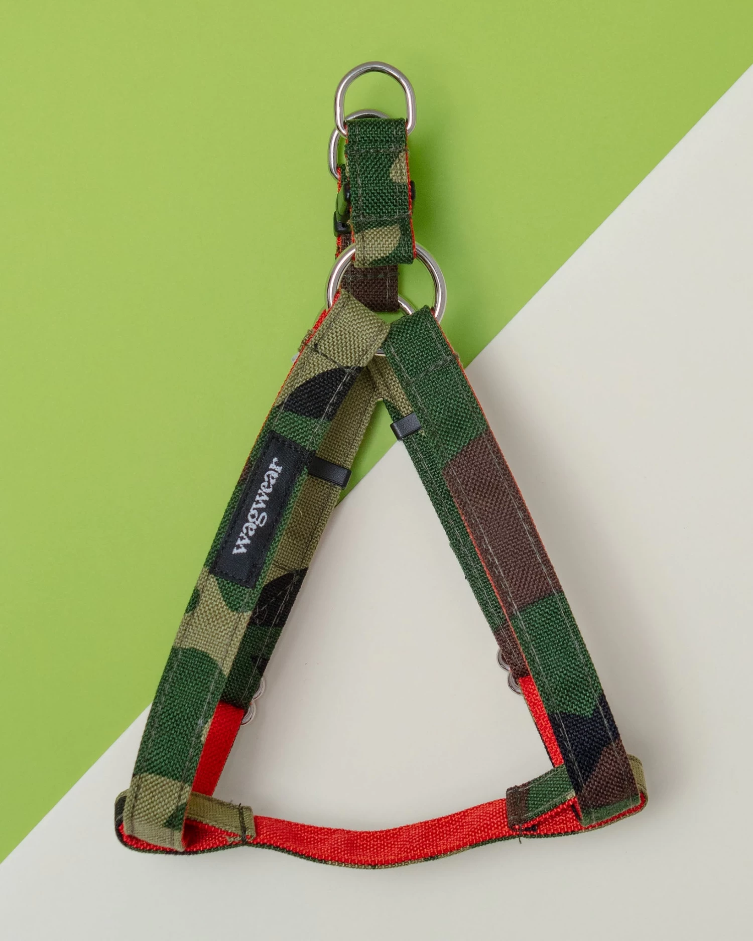 WAGWEAR Cordura Dog Step-In Harness In Camo & Neon Orange (Made In The USA)
