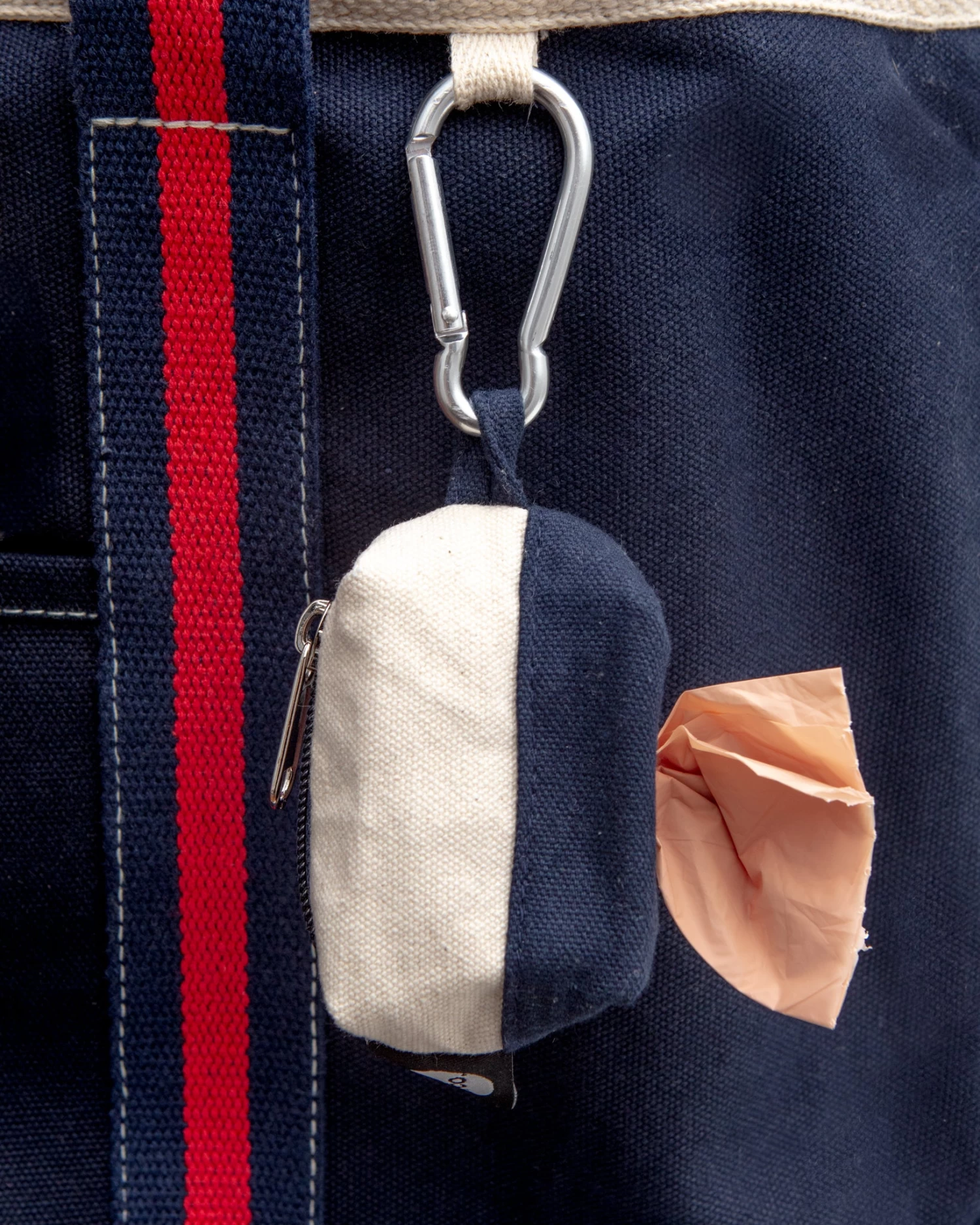DOG & CO. COLLECTION Canvas Clean-Up Poo Bag Roll Holder In Natural + Navy - Image 4