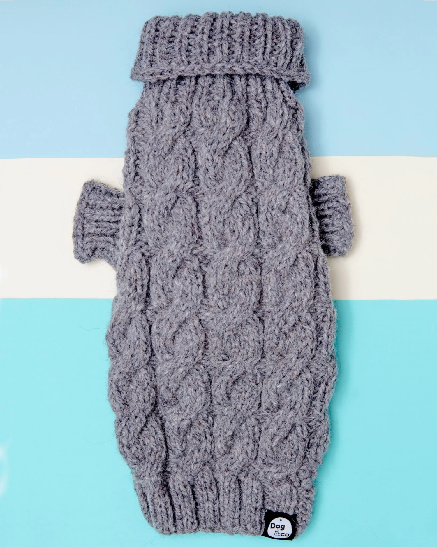 DOG & CO. COLLECTION Downtown Roll Neck Dog Sweater In Grey - Image 3