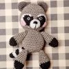 KNIT KNACKS Rowdy The Trash Panda Raccoon Organic Knit Dog Toy
