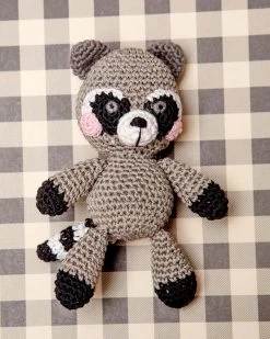 KNIT KNACKS Rowdy The Trash Panda Raccoon Organic Knit Dog Toy