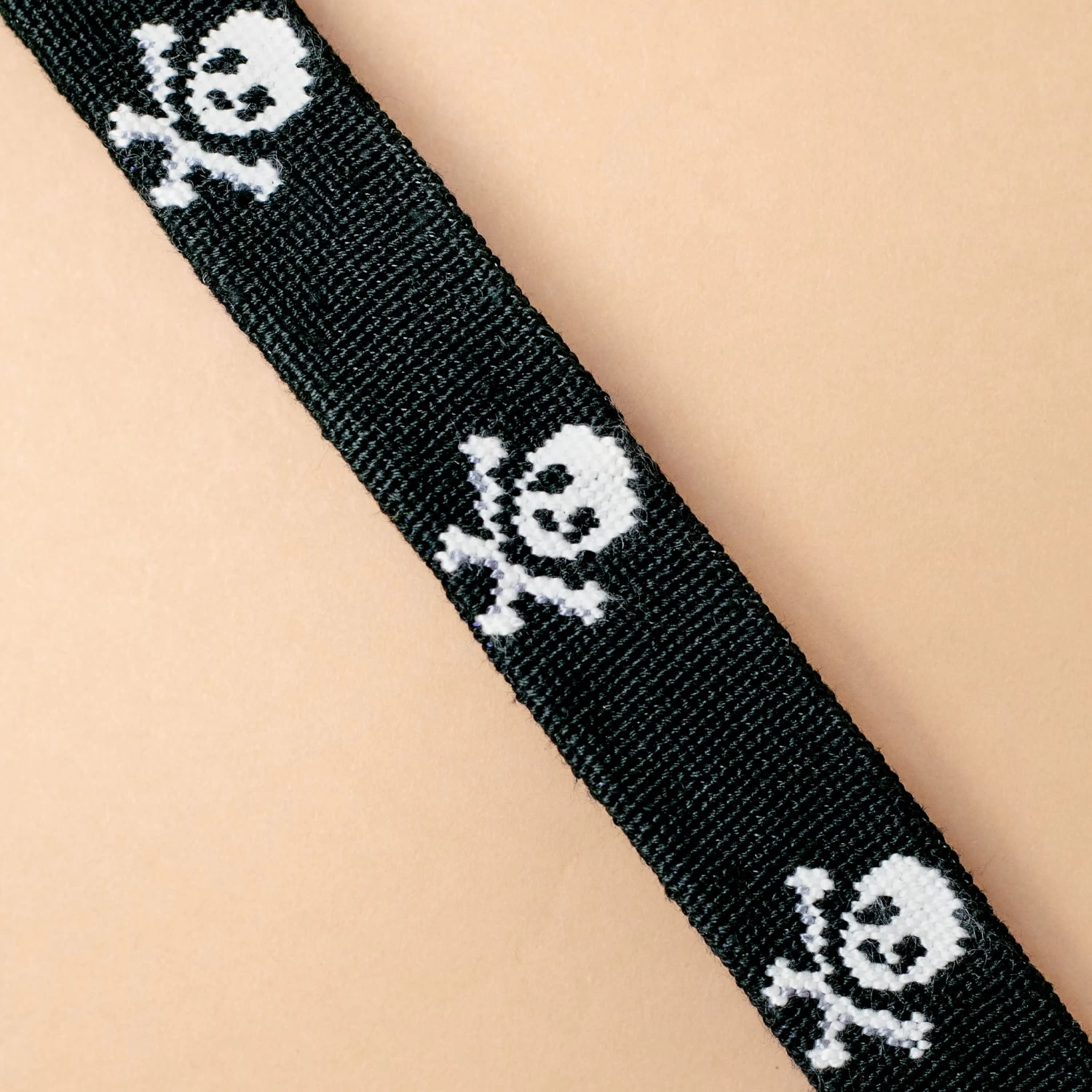 GOOD THREADS Skull & Crossbones Needlepoint Dog Collar (FINAL SALE) - Image 2