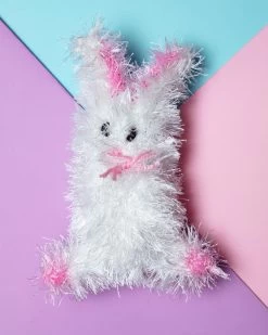 OOMALOO Fuzzy White Bunny Squeaky Dog Toy (FINAL SALE)