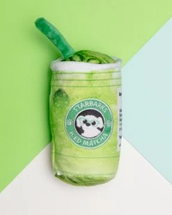 HAUTE DIGGITY DOG Starbarks Iced Matcha Squeaky Plush Dog Toy