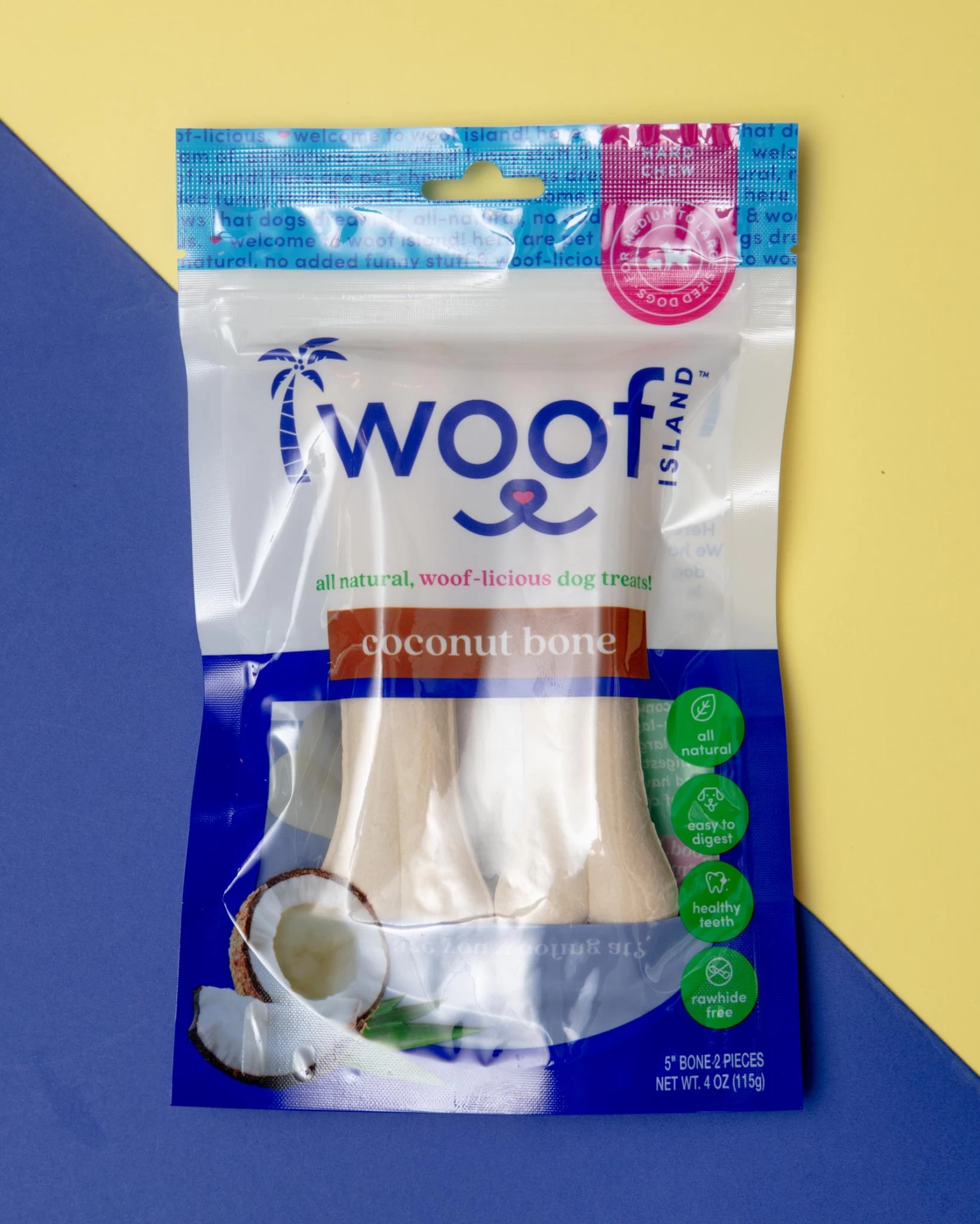 WOOF ISLAND All Natural Coconut Dog Bone Treat (2-Pack)
