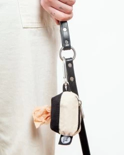 DOG & CO. COLLECTION Canvas Clean-Up Poo Bag Roll Holder In Natural + Black