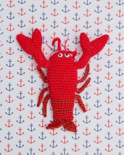 KNIT KNACKS Lurch The Lobster Organic Knit Squeaky Dog Toy