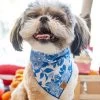 THE FOGGY DOG Blue Roses Spring Dog Bandana (Made In The USA)