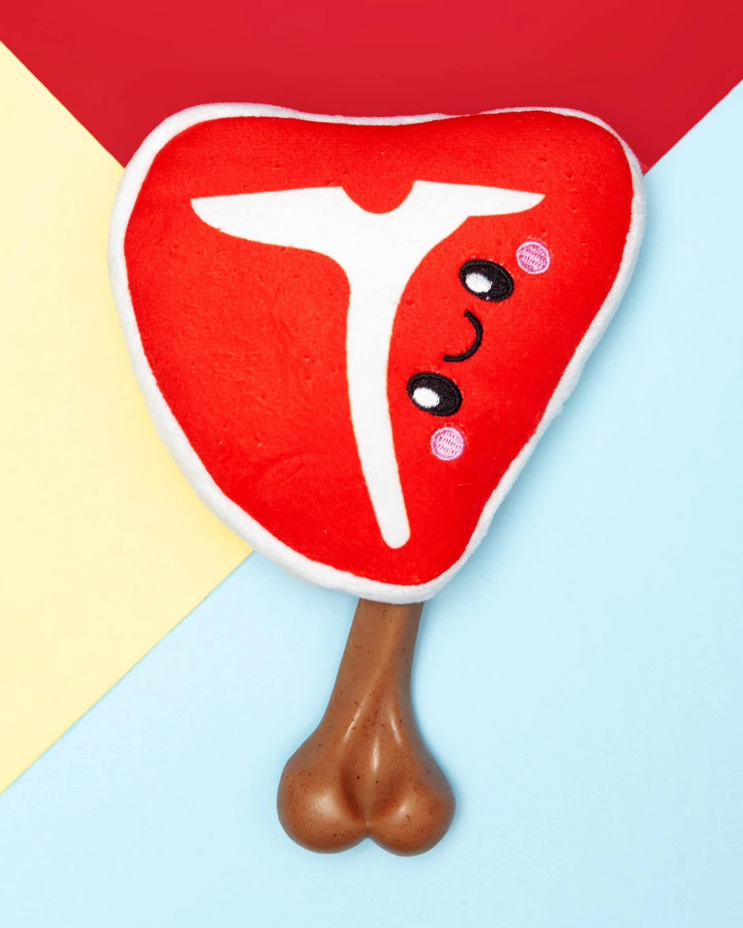 ORIGINAL TERRITORY 2-in-1 T-Bone Chew & Squeak Dog Toy (Bacon Scented)