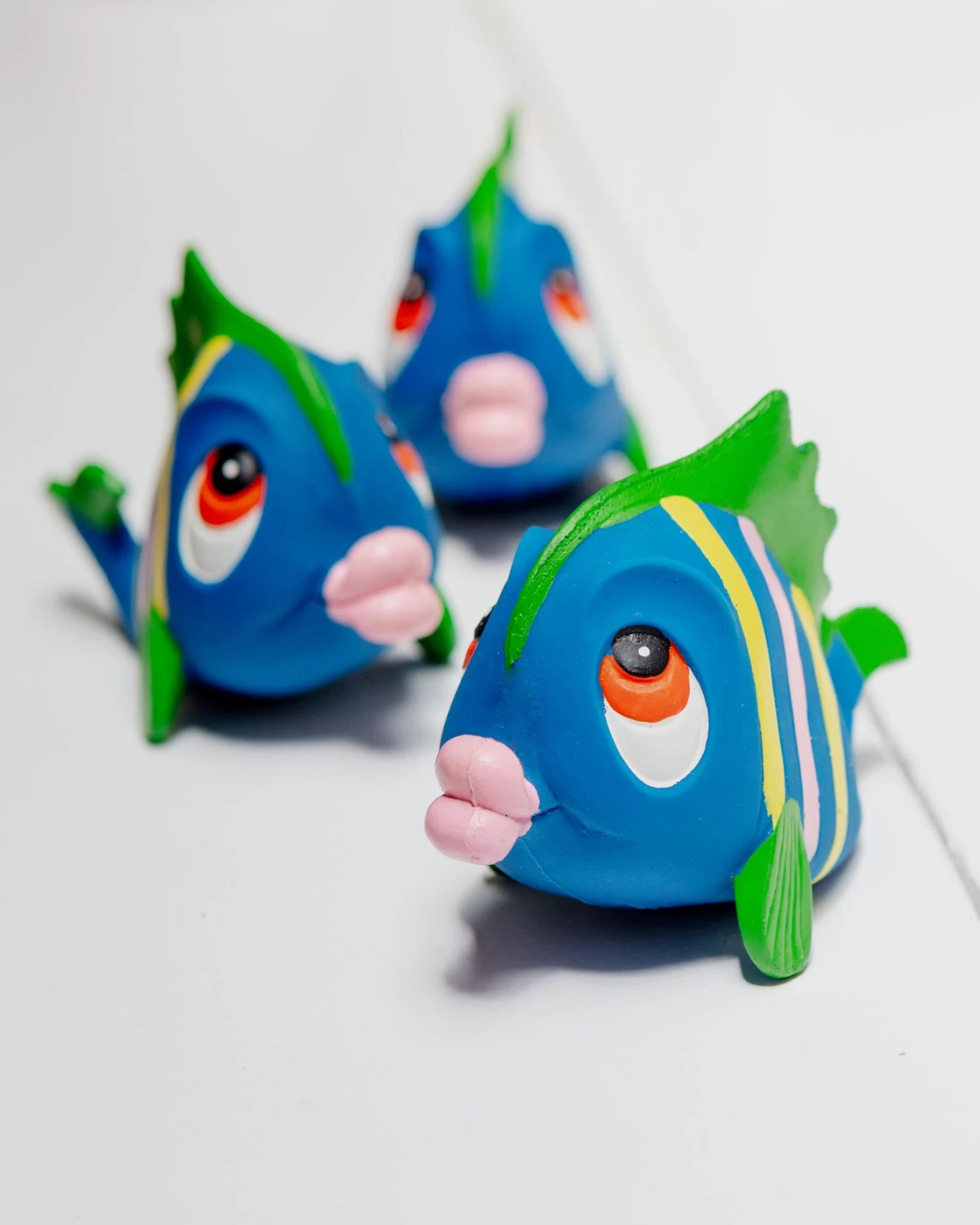 LANCO TOYS Multicolor Squeaky Rubber Fish Dog Toy