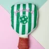 HAUTE DIGGITY DOG Green Stripe Pickleball Paddle Plush Squeaky Dog Toy